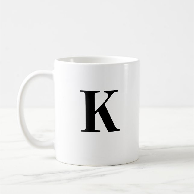 Initial K & Personalisiert Name Coffee Tasse (Links)