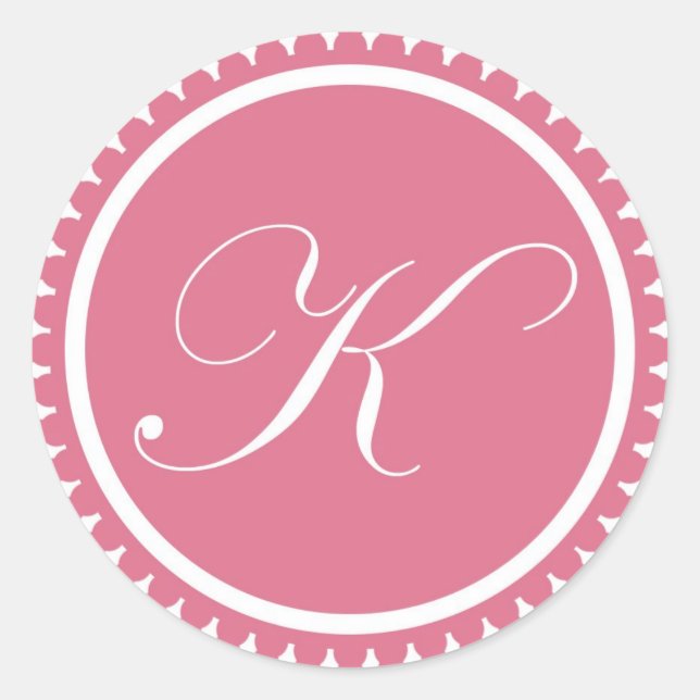 Initial-K-Prinzessin-Monogramm-Siegel-Gastgeschenk Runder Aufkleber (Vorderseite)