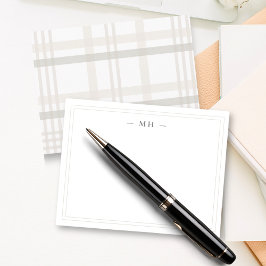 Initial Karierte Monogramm mit Minimalistischen zw Mitteilungskarte