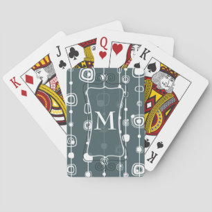 Initial-Kartendeck für die 70er Retro Blue Squares Spielkarten