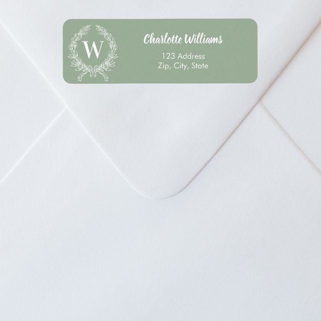 Initial-Kranz-Rücksendeadresse in der Größe grün,  (Von Creator hochgeladen)