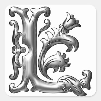 Initial-L-Hauptstadt-Letter-Monogramm-Aufkleber Quadratischer Aufkleber