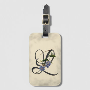 Initial L, Vintag Laurel Clockvine Gepäckmarke Gepäckanhänger