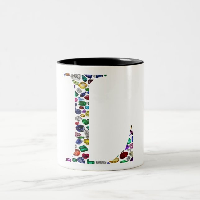 Initial L Zweifarbige Tasse (Mittel)