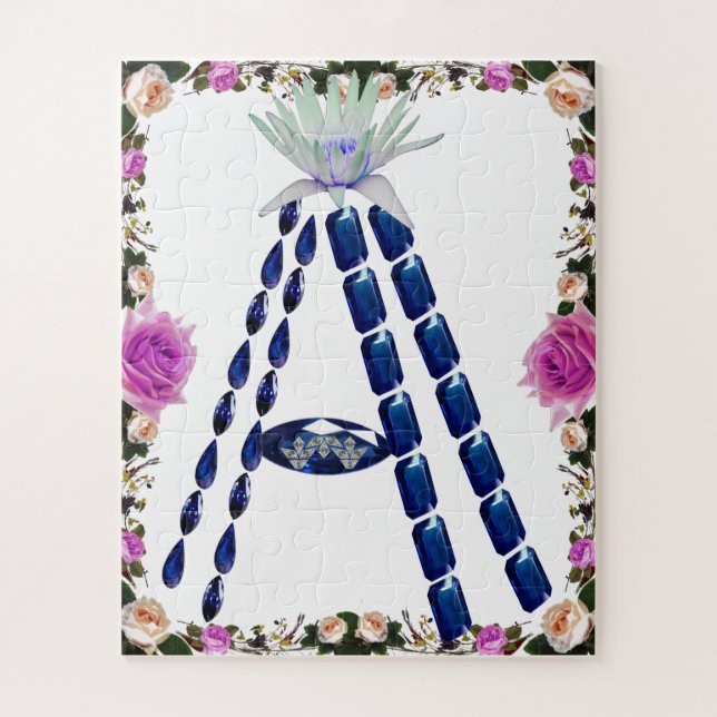 Initial Letter A, Monogram Modern Stylish Trendy Puzzle (Vertikal)