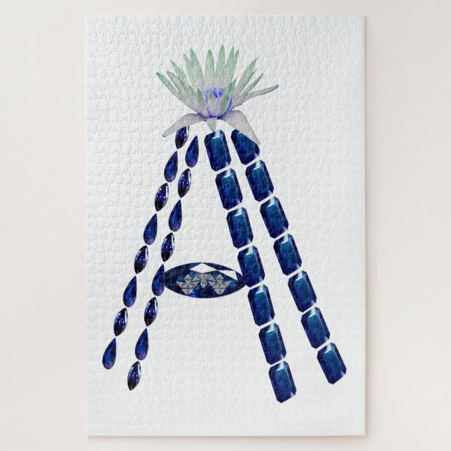 Initial Letter A, Monogram Modern Stylish Trendy Puzzle (Vertikal)