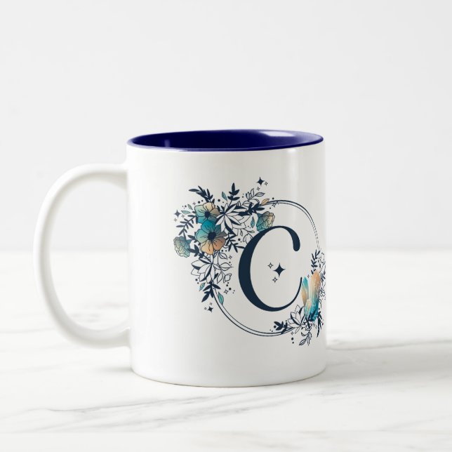 Initial - Letter C Zweifarbige Tasse (Links)