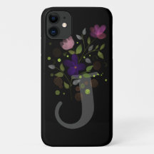 Initial Letter J Plus floral Design