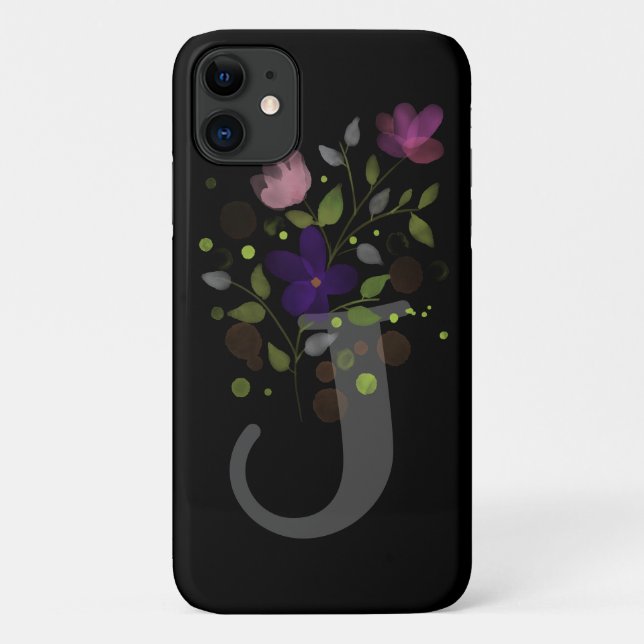 Initial Letter J Plus floral Design Case-Mate iPhone Hülle (Rückseite)