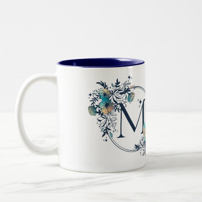 Initial - Letter m Zweifarbige Tasse (Links)