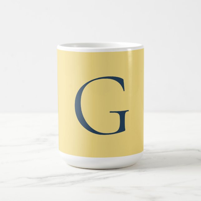 Initial Letter Monogram Jasmine Slate Grey Plain Kaffeetasse (Mittel)