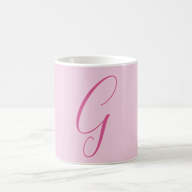 Initial Letter Monogram Light Pink Plain Chic Kaffeetasse (Mittel)