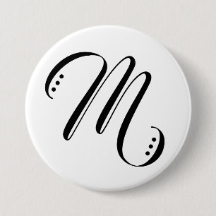 Initial Letter Monogram Modern Button