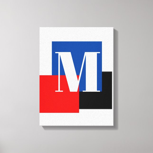 Initial Letter Monogram Modern Stilvoll Leinwanddruck (Vorderseite)