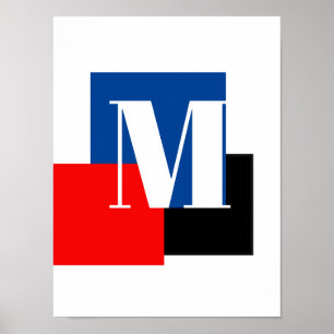 Initial Letter Monogram Modern Stilvoll Poster