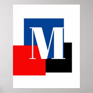 Initial Letter Monogram Modern Stilvoll Poster