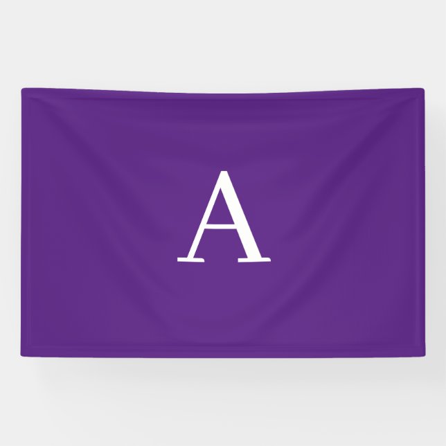 Initial Letter Monogram Modern Style Lila Banner (Horizontal)