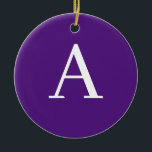 Initial Letter Monogram Modern Style Lila & blau Keramik Ornament<br><div class="desc">Möchten Sie ein Produkt mit den Initialen Ihres Namens besitzen? Es ist sehr einfach,  ästhetisch und attraktiv.</div>