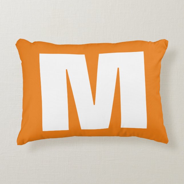 Initial Letter Monogram Modern Style Orange White Dekokissen (Vorderseite)