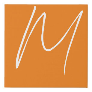 Initial Letter Monogram Modern Style Orange White Künstlicher Leinwanddruck