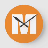 Initial Letter Monogram Modern Style Orange White