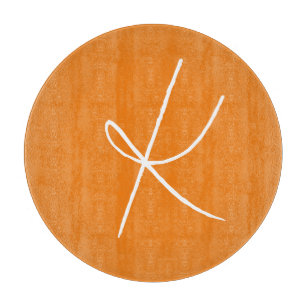 Initial Letter Monogram Modern Style Orange White Schneidebrett