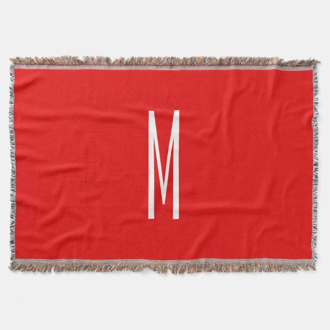 Initial Letter Monogram Modern Style Red White Decke (Vorderseite)