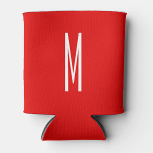 Initial Letter Monogram Modern Style Red White Dosenkühler