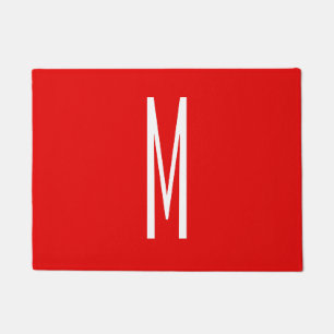 Initial Letter Monogram Modern Style Red White Fußmatte