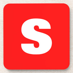 Initial Letter Monogram Modern Style Red White Getränkeuntersetzer