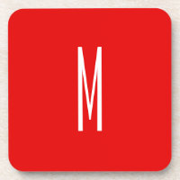 Initial Letter Monogram Modern Style Red White