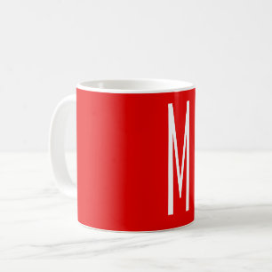 Initial Letter Monogram Modern Style Red White Kaffeetasse