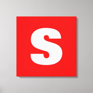 Initial Letter Monogram Modern Style Red White Leinwanddruck