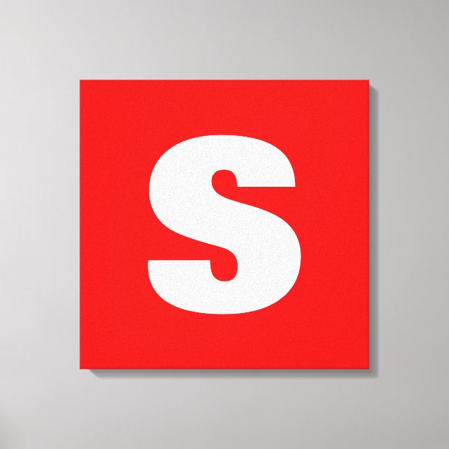 Initial Letter Monogram Modern Style Red White Leinwanddruck (Vorderseite)