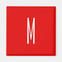Initial Letter Monogram Modern Style Red White