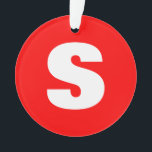 Initial Letter Monogram Modern Style Red White Ornament<br><div class="desc">Möchten Sie ein Produkt mit den Initialen Ihres Namens besitzen? Es ist sehr einfach,  ästhetisch und attraktiv.</div>