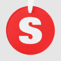Initial Letter Monogram Modern Style Red White