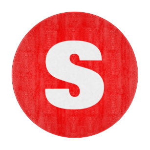 Initial Letter Monogram Modern Style Red White Schneidebrett