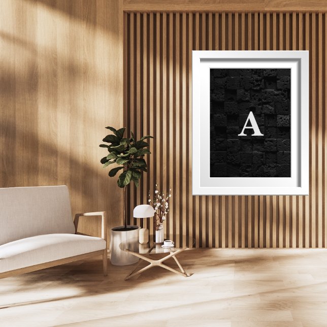 Initial Letter Monogram Modern Stylischer Black St Poster (Von Creator hochgeladen)