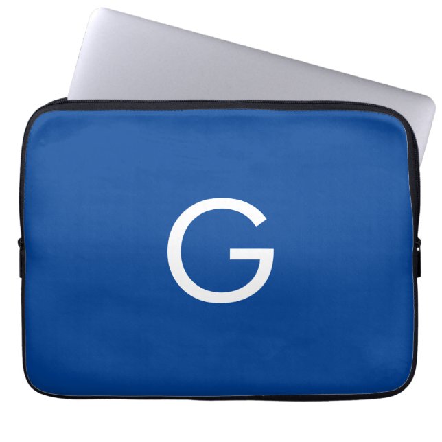 Initial Letter Monogram Modern Stylish Blue Laptopschutzhülle (Vorderseite)