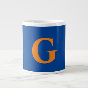 Initial Letter Monogram Modern Stylish Blue Orange Jumbo-Tasse