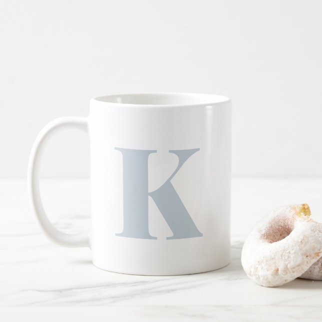 Initial Letter Monogram Modern Trendy Light Blue Kaffeetasse (Mit Donut)