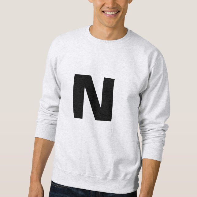 Initial Letter Monogram Modern Trendy Personalized Sweatshirt (Vorderseite)