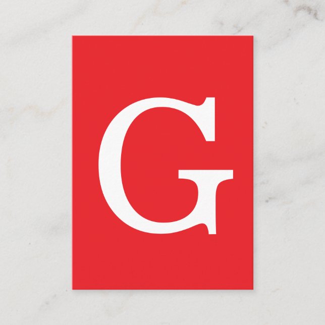 Initial Letter Monogram Red White Plain Simple Begleitkarte (Vorderseite)