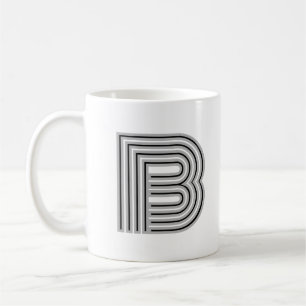 Initial Letter Monogram Schwarz-weiß Modern Stilvo Kaffeetasse