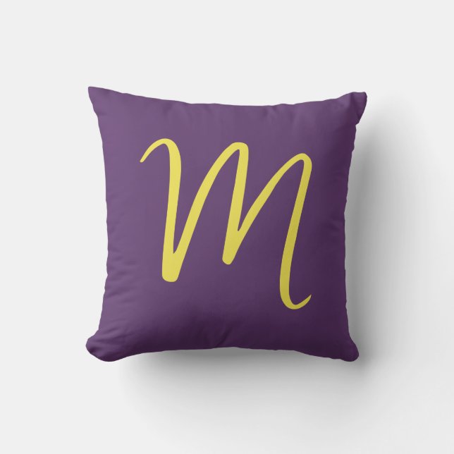 Initial Letter Monogram Stylish Indigo Yellow Kissen (Vorderseite)