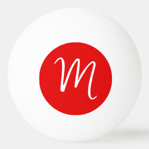 Initial Letter Monogram Stylish Red White Tischtennisball