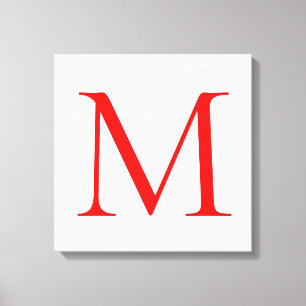 Initial letter red white monogrammed professional leinwanddruck