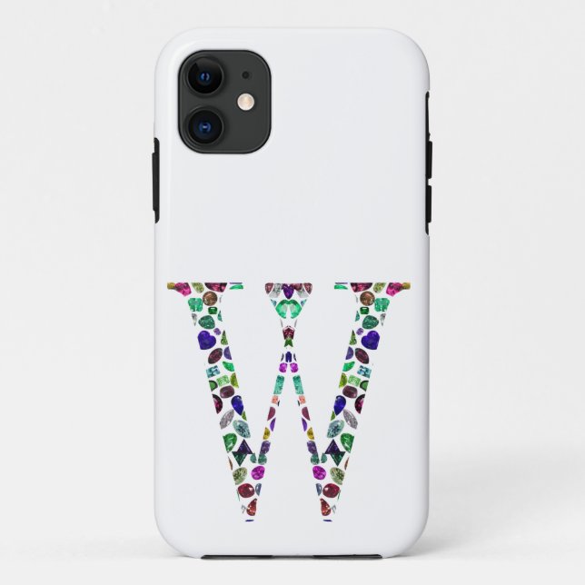 Initial Letter W Gemstone Design Case-Mate iPhone Hülle (Rückseite)