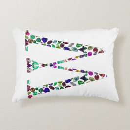 Initial Letter W Gemstone Design Dekokissen